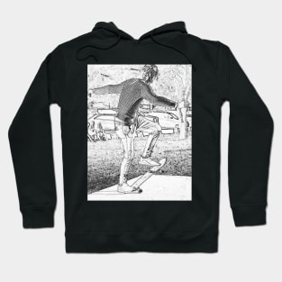 Skateboarding Trickster Sketch Hoodie